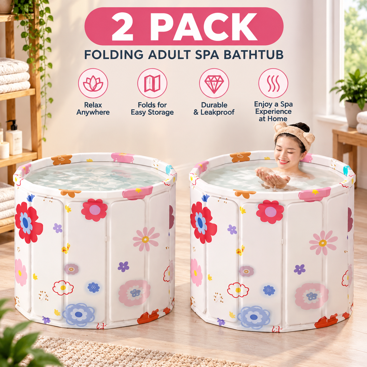 Foldable Adult SPA Bathtub | Portable Soaking Tub