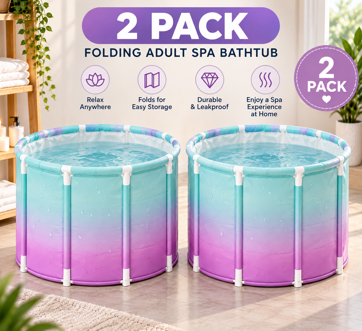 Foldable Adult SPA Bathtub | Portable Soaking Tub