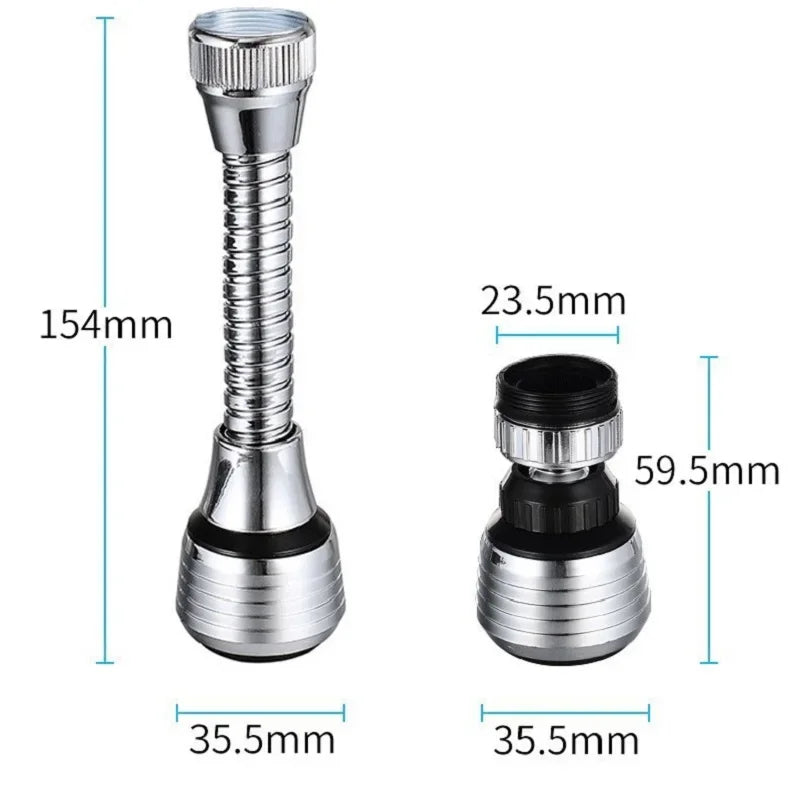 LazyFlow™ Faucet Extender — 360° Power Spray Tap Attachment