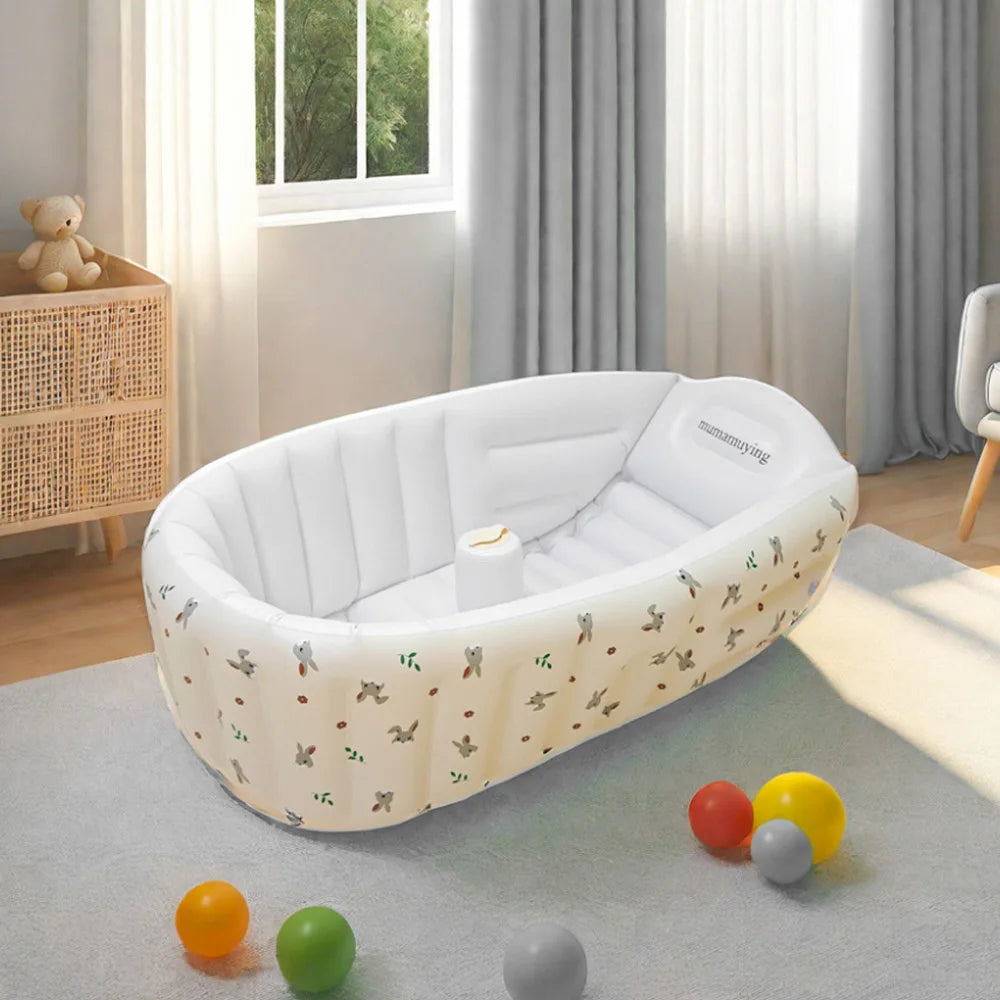 Inflatable Baby Bathtub & Splash Pool | Cute Animal Designs