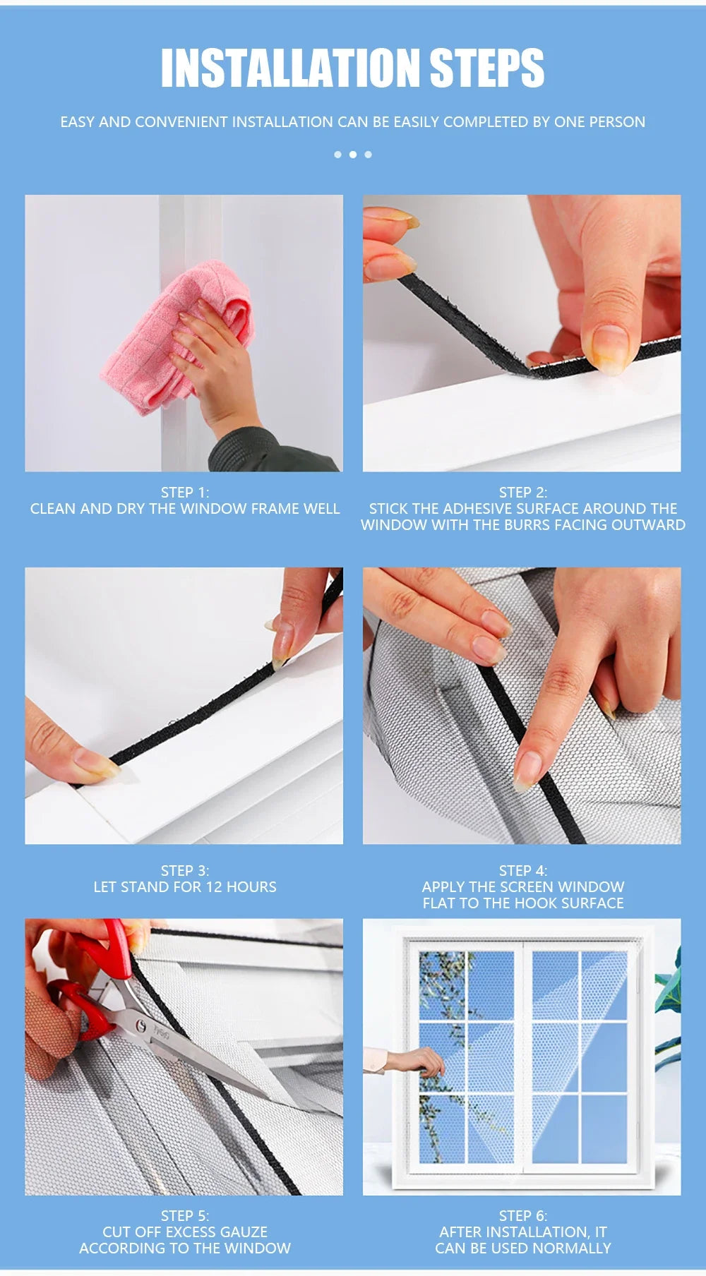 DIY Mosquito Net for Bed Window Home Textile the Mesh Indoor Self-adhesive Anti-insect and Fly Screen Curtains Garden