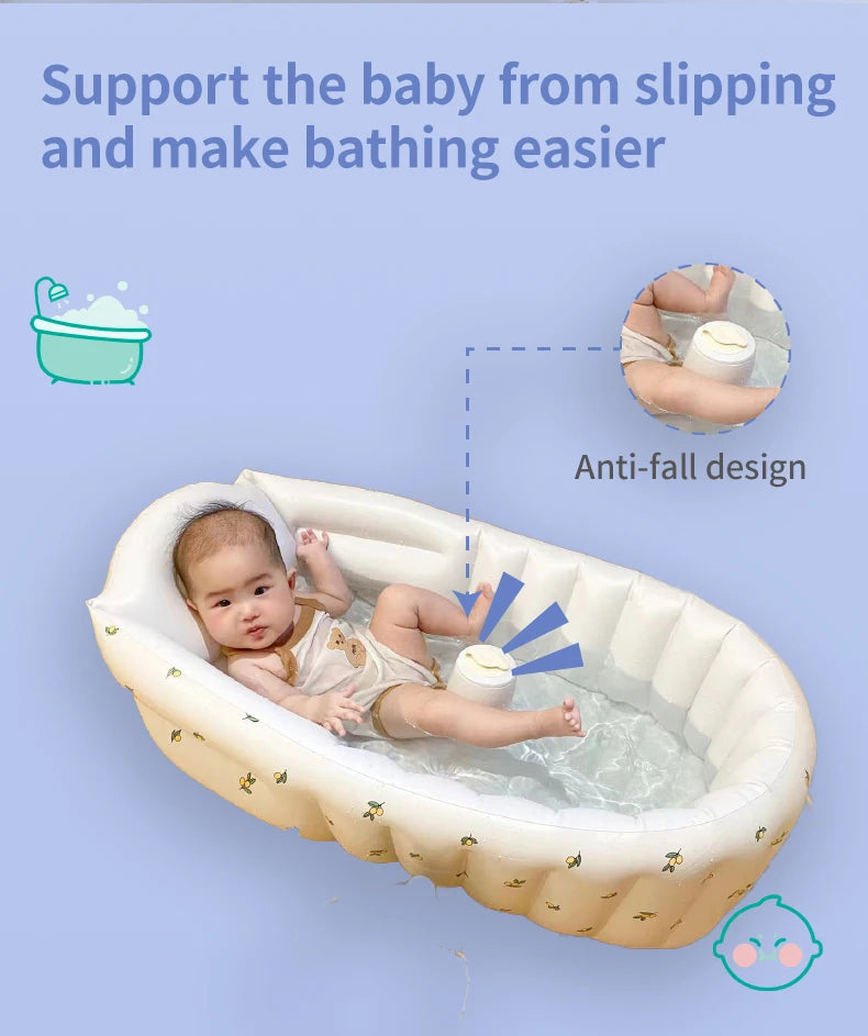 Inflatable Baby Bathtub & Splash Pool | Cute Animal Designs