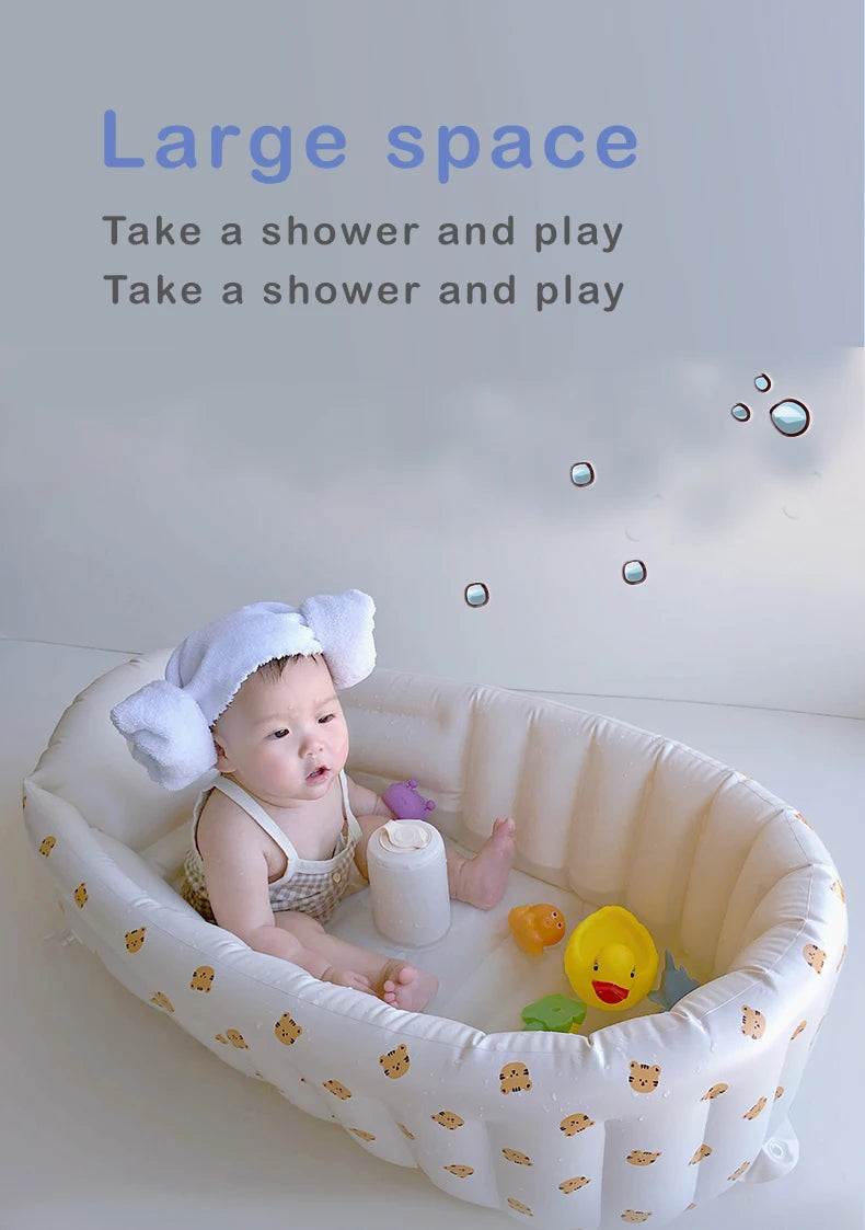 Inflatable Baby Bathtub & Splash Pool | Cute Animal Designs