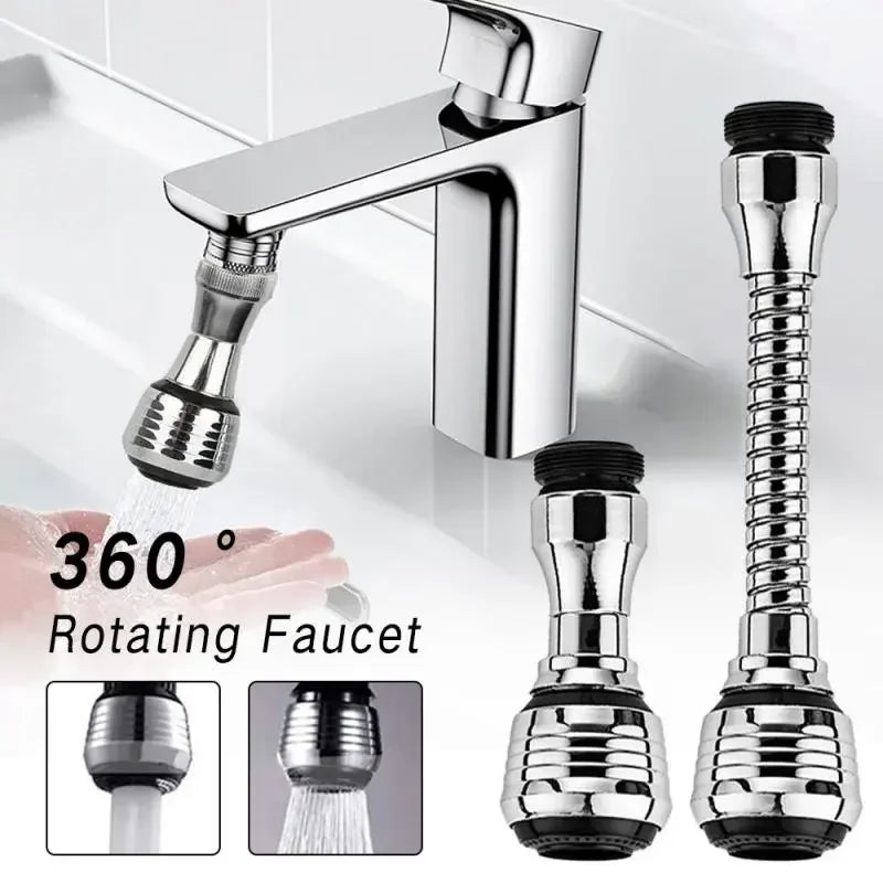 LazyFlow™ Faucet Extender — 360° Power Spray Tap Attachment
