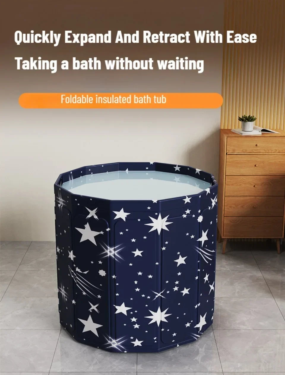 Folding Adult Bath Tub Household Thickened Insulated Bathtub Portable Round Enlarged Bathing Bucket Foldable Bathroom SPA Bucket