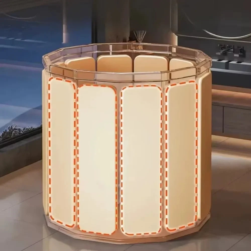 Folding Adult Bath Tub Household Thickened Insulated Bathtub Portable Round Enlarged Bathing Bucket Foldable Bathroom SPA Bucket