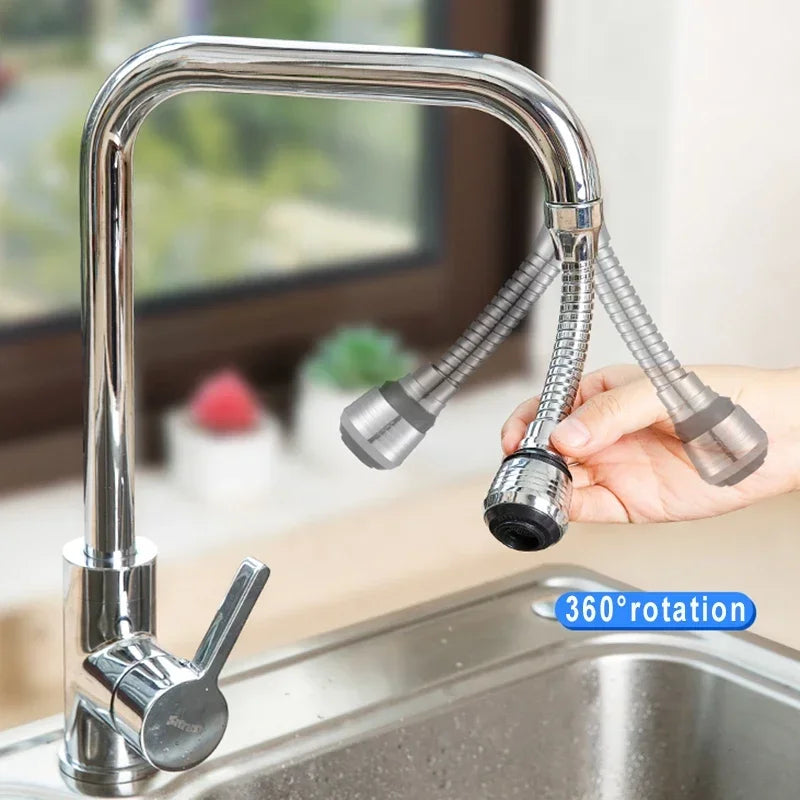 LazyFlow™ Faucet Extender — 360° Power Spray Tap Attachment
