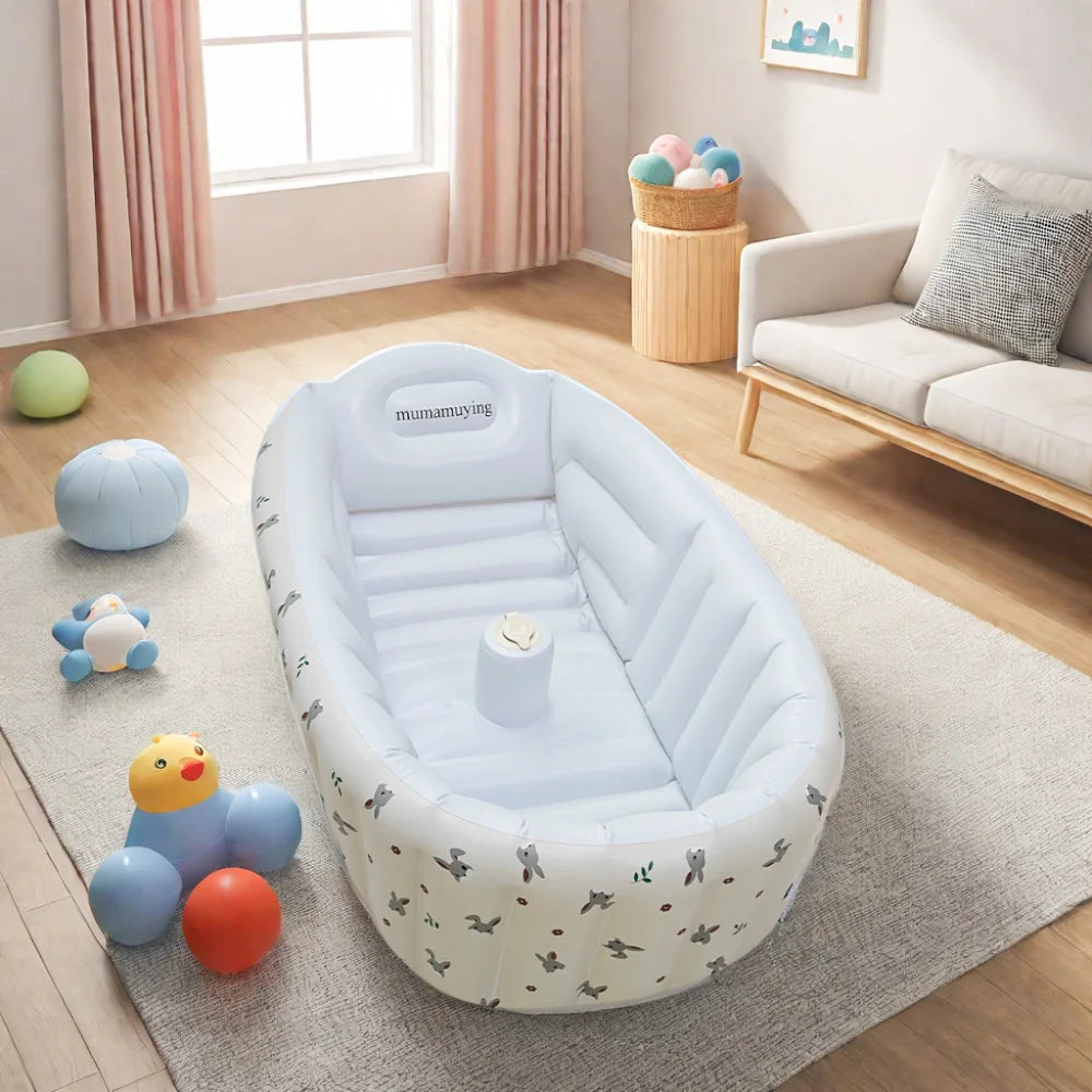 Inflatable Baby Bathtub & Splash Pool | Cute Animal Designs
