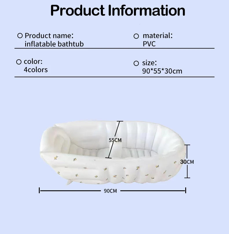 Inflatable Baby Bathtub & Splash Pool | Cute Animal Designs